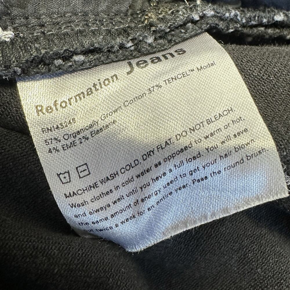 Reformation Jeans High and Skinny Crop Avalon Black Wash Pants Organic Size 28 - Picture 10 of 10